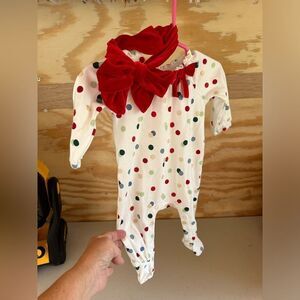 New Mudpie Christmas Sleeper w/headband